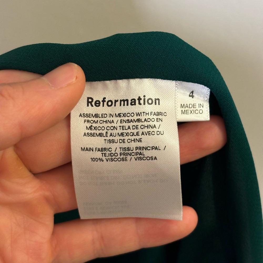 Reformation Emerald Green Midi Dress with Front Slit - Picture 5 of 6
